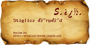 Stiglicz Árpád névjegykártya